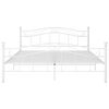 vidaXL Bed Frame White Powder-coated metal Double Durable Bed Frame