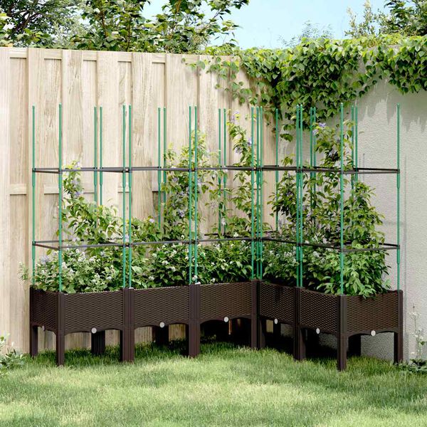 vidaXL Garden Planter Brown Polypropylene Large Planters