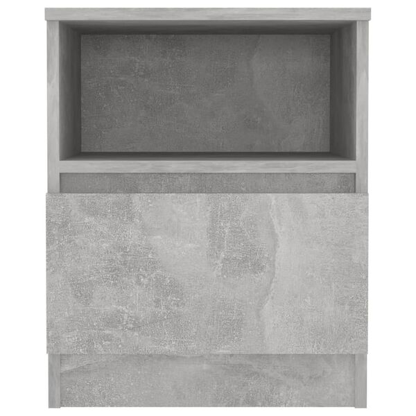 vidaXL Bed Cabinet Concrete grey Engineered wood Medium Bed Cabinet