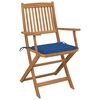 vidaXL Folding Chairs with Cushions 8 pcs Solid Acacia Wood