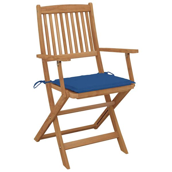 vidaXL Folding Chairs with Cushions 8 pcs Solid Acacia Wood