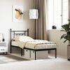 vidaXL Bed Frame Black Powder-Coated Steel Small Single Bed Frame