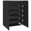 vidaXL Shoe Rack Black Non-woven fabric, steel Medium Light Weight