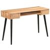 vidaXL Writing Table Natural wood with black legs Solid acacia wood Medium