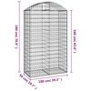 vidaXL Gabion Basket Silver Galvanized Steel Large