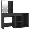 vidaXL LED Dressing Table With Cabinet Black Engineered wood, acrylic