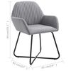 vidaXL Dining Chair Set of 4 Light Grey Fabric and powder-coated steel