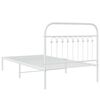vidaXL Bed Frame White Steel Twin Bed Frame Rectangular Traditional