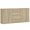 vidaXL Sideboard Sonoma Oak Engineered Wood Medium Storage Sideboard