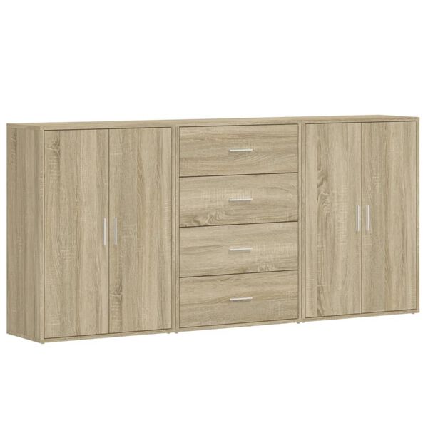 vidaXL Sideboard Sonoma Oak Engineered Wood Medium Storage Sideboard