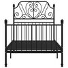 vidaXL Bed Frame Black Powder-coated metal Twin Durable Bed Frame