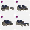 vidaXL 5 Piece Patio Sofa Set with Cushions Stackable Gray Poly Rattan