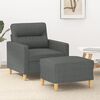 vidaXL Sofa Chair With Footstool Dark grey