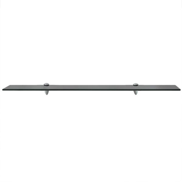 vidaXL Floating Shelf Black Tempered safety glass, Zinc alloy 35.4x7.9 in