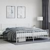 vidaXL Bed Frame White Steel Full Bed Frame Rectangular Modern