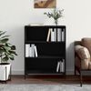vidaXL Bookcase Black Engineered wood, metal Medium Bookcase