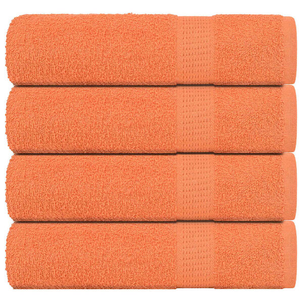 vidaXL Bath Towel Set of 4 Orange 100% Cotton 39.4 x 59.1 in