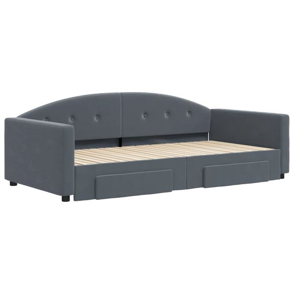 vidaXL Daybed With Trundle Dark grey