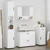 vidaXL Bathroom Furniture Set 4 pcs White Engineered Wood and Metal