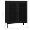 vidaXL Storage Cabinet Black Steel Large Height-Adjustable Shelves