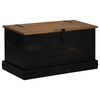 vidaXL Storage Chest Black Solid pine wood, metal Large Storage Chest