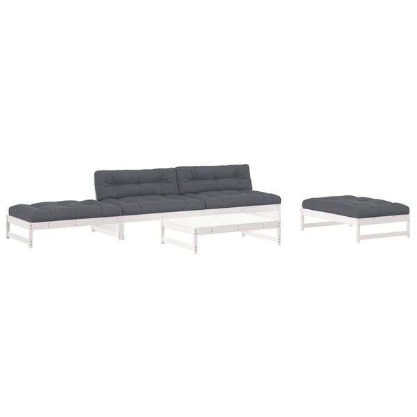 vidaXL Garden Lounge Set White, Anthracite