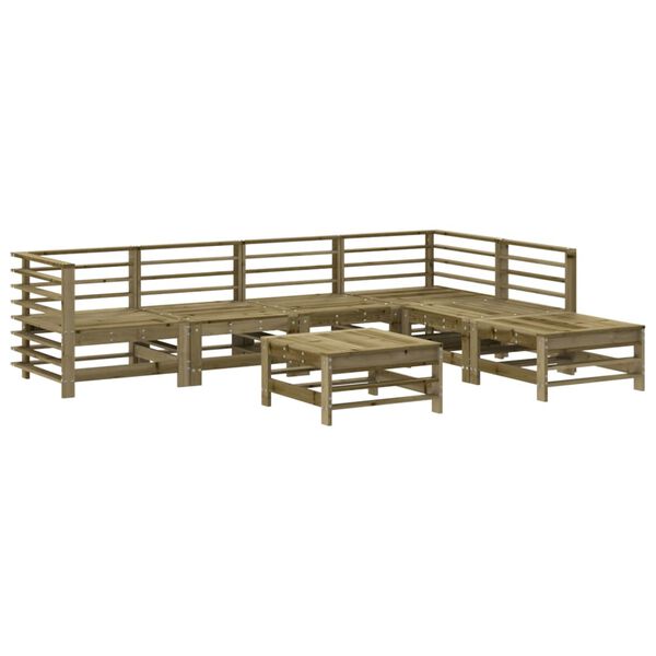 vidaXL Garden Lounge Set Natural Wood Treated Pine Wood Large