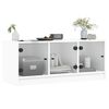 vidaXL TV Cabinet White Engineered wood, glass 40.2x14.6x16.5 in