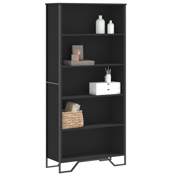 vidaXL Book Cabinet Black Engineered wood Tall Book Cabinet