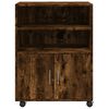 vidaXL Rolling Cabinet Smoked oak Engineered wood Medium Rolling Cabinet