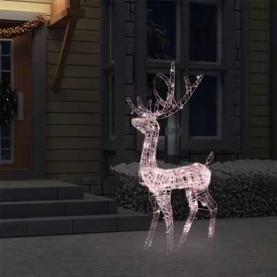 vidaXL Acrylic Reindeer Christmas Decoration 140 LEDs 4 ft Warm White