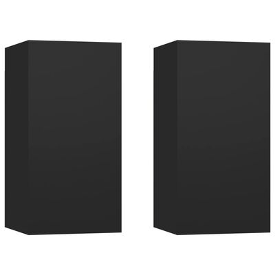 vidaXL TV Cabinets 2 pcs Black 12"x11.8"x23.6" Chipboard