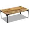 vidaXL Coffee Table Natural Mango Wood and Steel 39.4 x 23.6 x 13.8 in