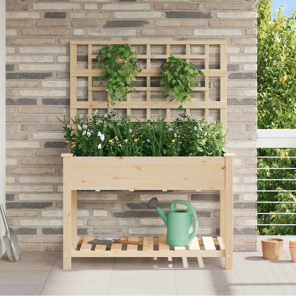 vidaXL Garden Planter Beige 45.28 x 23.82 x 60.24 in Solid Fir Wood