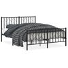 vidaXL Bed Frame Black Steel Double Bed Bed Frame Rectangular