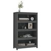 vidaXL Book Cabinet Grey Solid Pine Wood Medium Book Cabinet