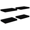 vidaXL Wall Shelf Set of 4 High gloss black Honeycomb MDF Small