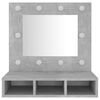 vidaXL Mirror Cabinet Concrete Gray Engineered Wood 23.6 x 12.4 x 24.4 in