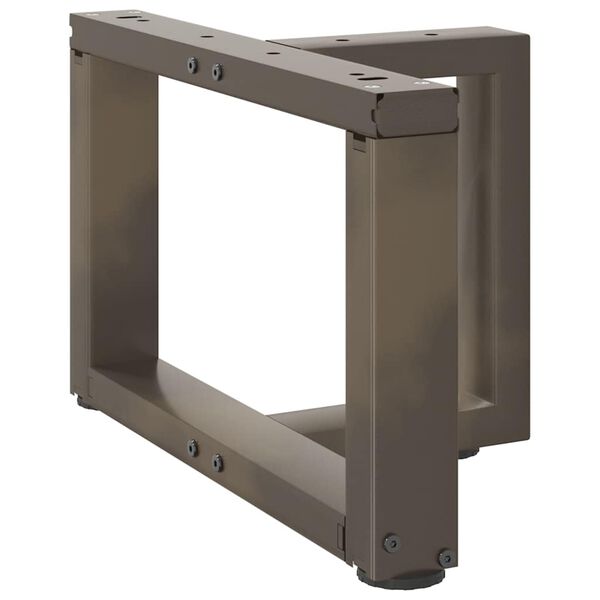 vidaXL Coffee Table Legs T-Shaped&nbsp;2 pcs Natural Steel 19.7 x 9.8 x (11.8-12.2) " Steel