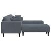 vidaXL Velvet Sofa with Cushion 3 pcs Dark Grey 208 cm Velvet