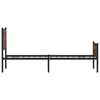 vidaXL Bed Frame Brown Oak Steel, engineered wood 39.4 x 74.8 in Modern