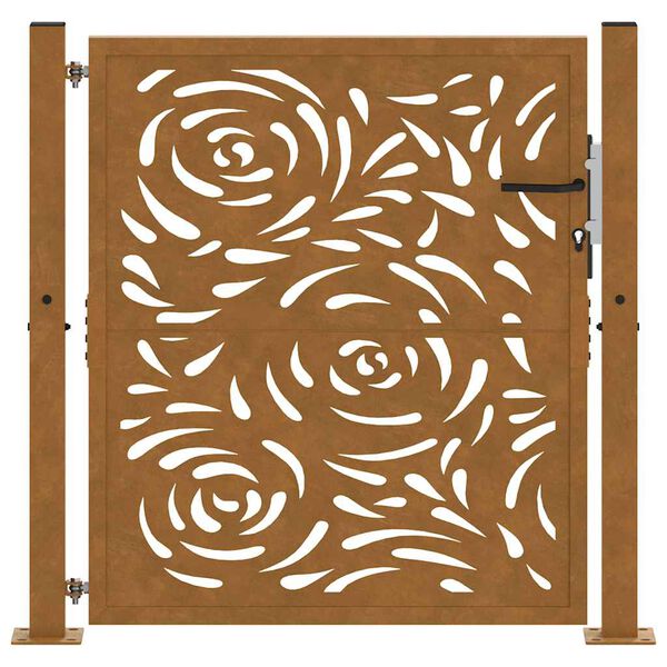 vidaXL Garden Gate 39.4x39.4" Weathering Steel Flame Design