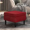 vidaXL Stool Wine Red Velvet, rubber wood Small Footstool Square