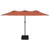 vidaXL Garden Parasol Terracotta, dark grey Polyester, Powder-Coated Iron