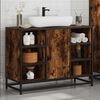 vidaXL Bathroom Sink Cabinet Smoked Oak Engineered wood, metal Medium