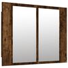 vidaXL LED Mirror Cabinet Smoked oak Engineered wood 23.6 x 4.7 x 17.7 in