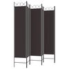 vidaXL 6-Panel Room Divider Brown 94.5"x78.7" Fabric