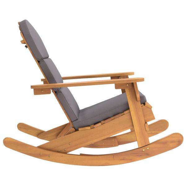 vidaXL Rocking Chair Dark grey and Natural wood