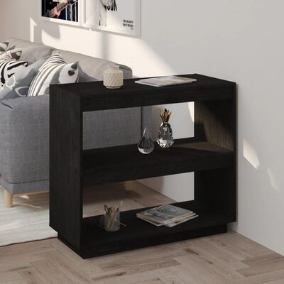 vidaXL Book Cabinet Black 31.5"x13.8"x28" Solid Wood Pine