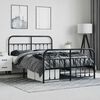 vidaXL Bed Frame Black Powder-coated steel Double Bed Bed Frame